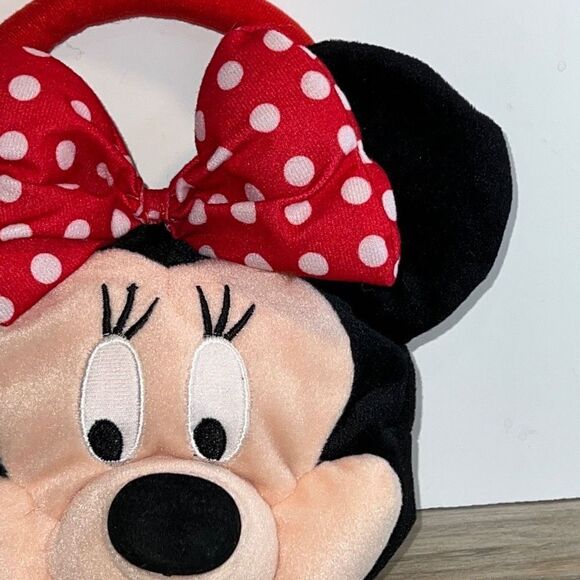 Disney Minnie Mouse Girl Purse Bag Plush Red Bow Polka Dots - Picture 4 of 8